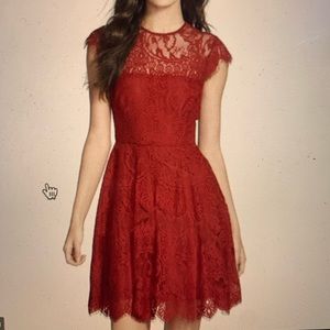 Red lace dress